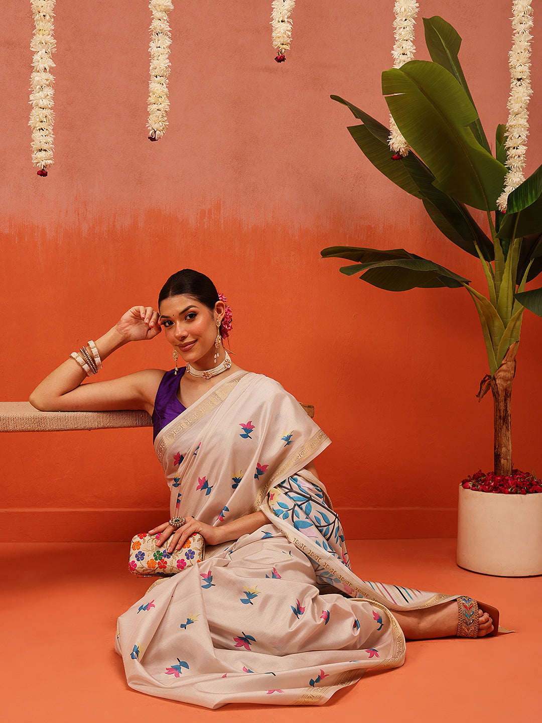 Floral Printed Soft Silk Saree