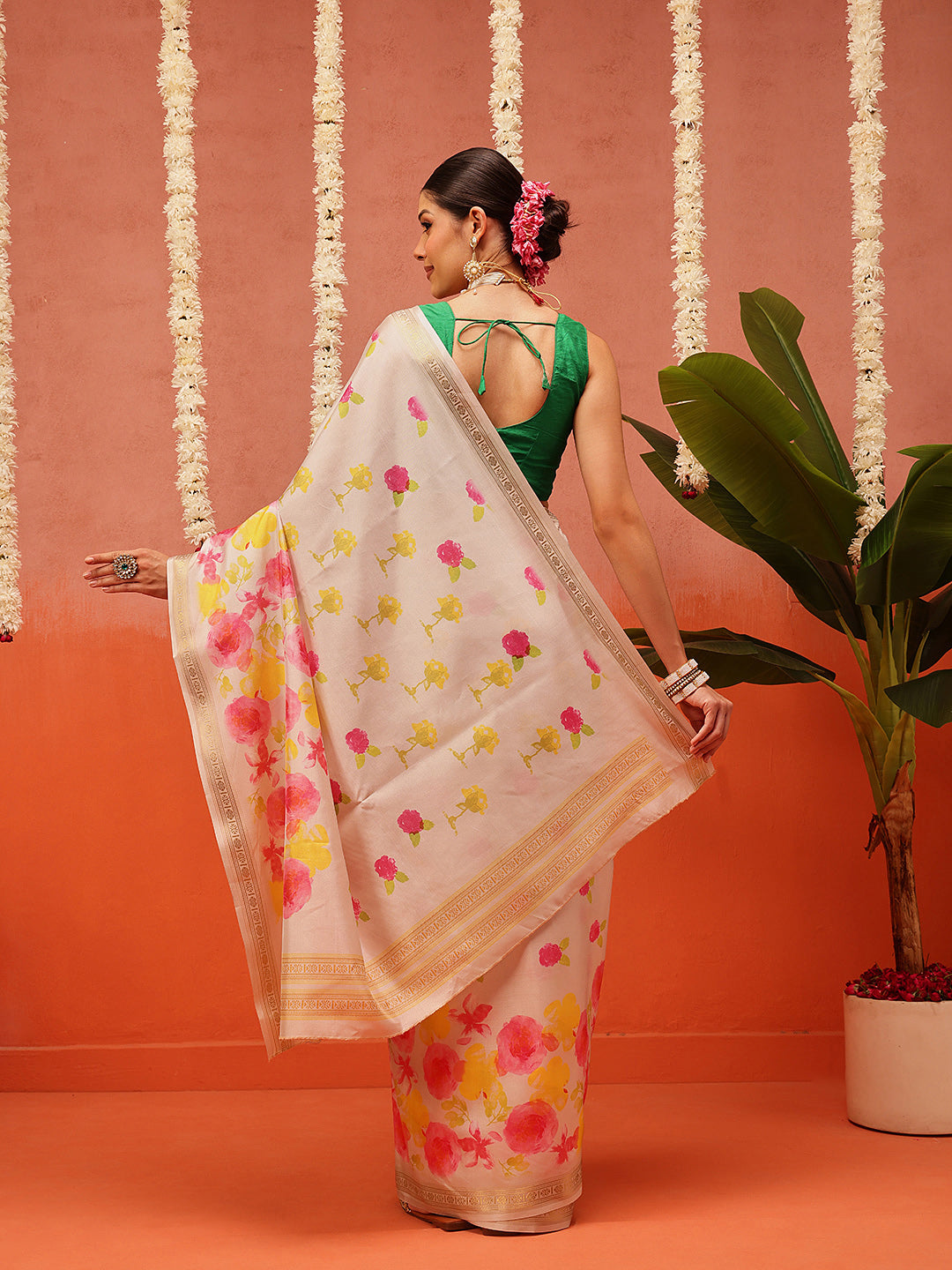 Floral Printed Soft Silk Saree