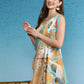 Vibrant Hues Digital Printed Zari Border Silk Saree