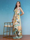 Vibrant Hues Digital Printed Zari Border Silk Saree