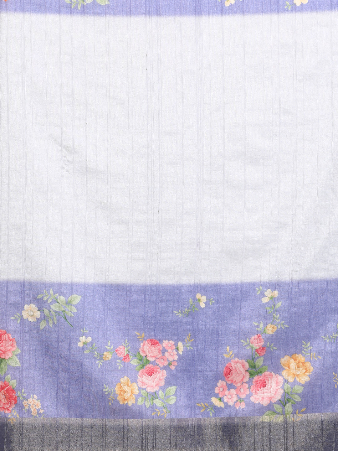 Vibrant Hues Digital Printed Zari Border Silk Saree