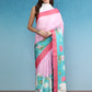 Vibrant Hues Digital Printed Zari Border Silk Saree