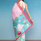 Vibrant Hues Digital Printed Zari Border Silk Saree