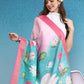 Vibrant Hues Digital Printed Zari Border Silk Saree
