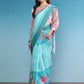 Vibrant Hues Digital Printed Zari Border Silk Saree