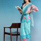 Vibrant Hues Digital Printed Zari Border Silk Saree