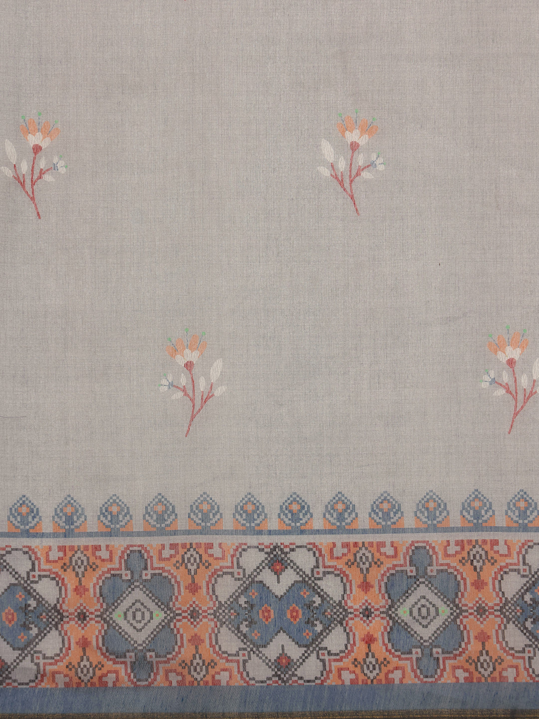 Floral Printed Cotton Blend Saree