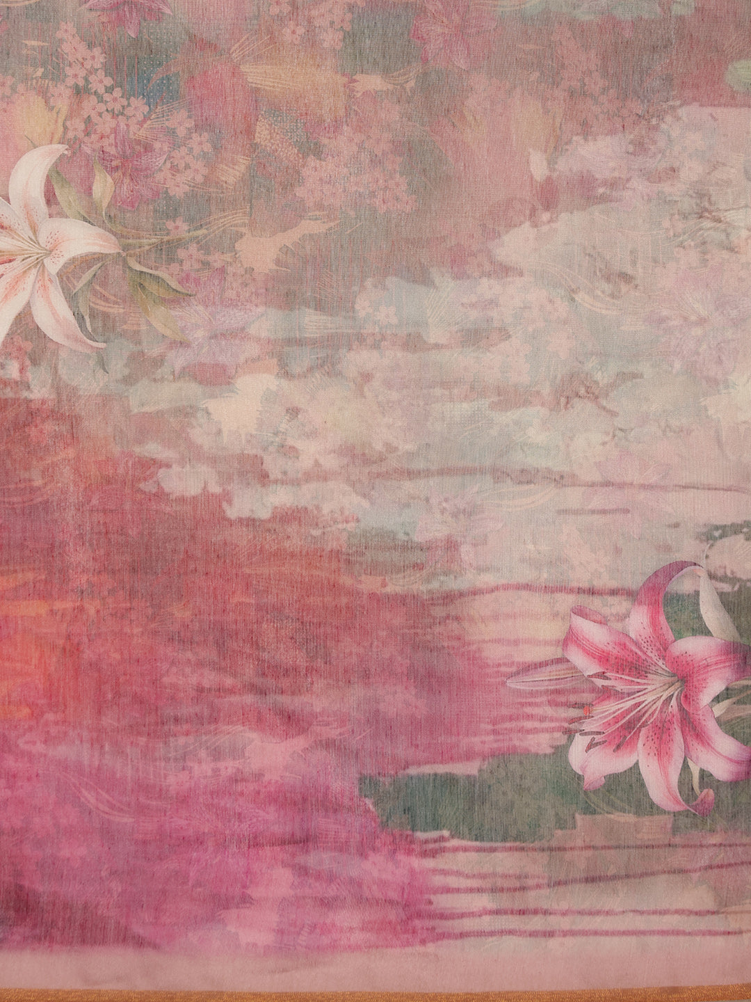 Floral Printed Cotton Blend Saree