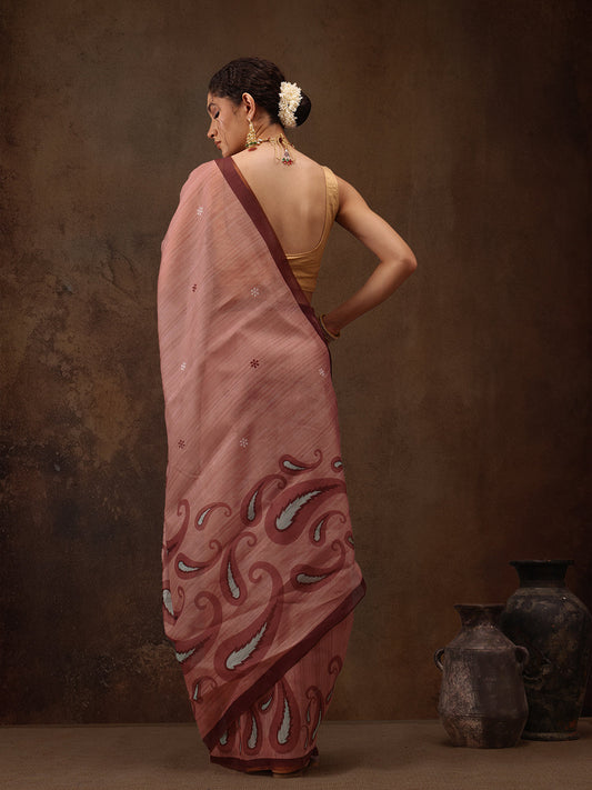 Floral Print Cotton Blend Saree