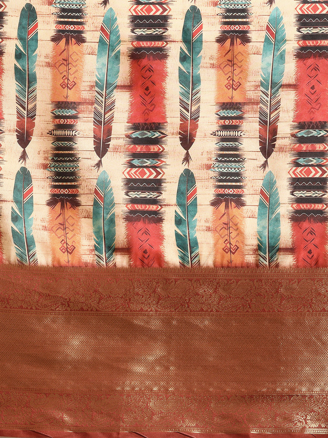 Kanchipuram Pattu Silk Zari Woven Digital Print Saree