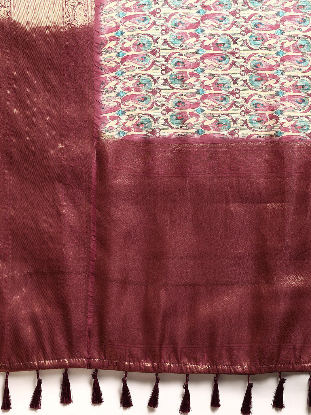 Kanchipuram Pattu Silk Zari Woven Digital Print Saree