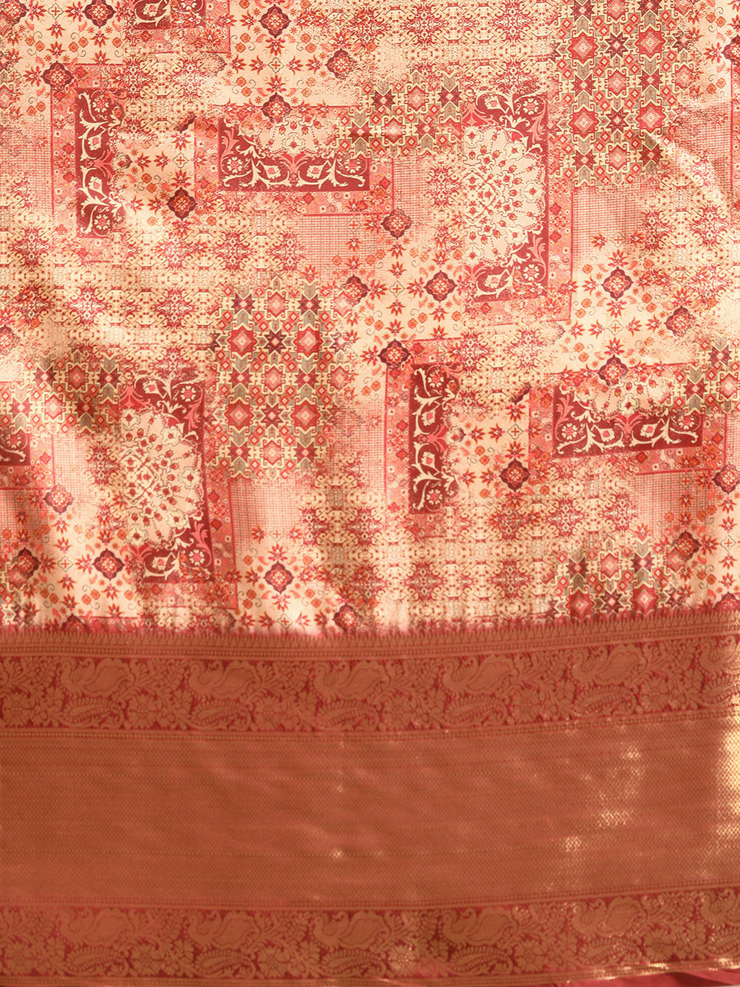 Kanchipuram Pattu Silk Zari Woven Digital Print Saree