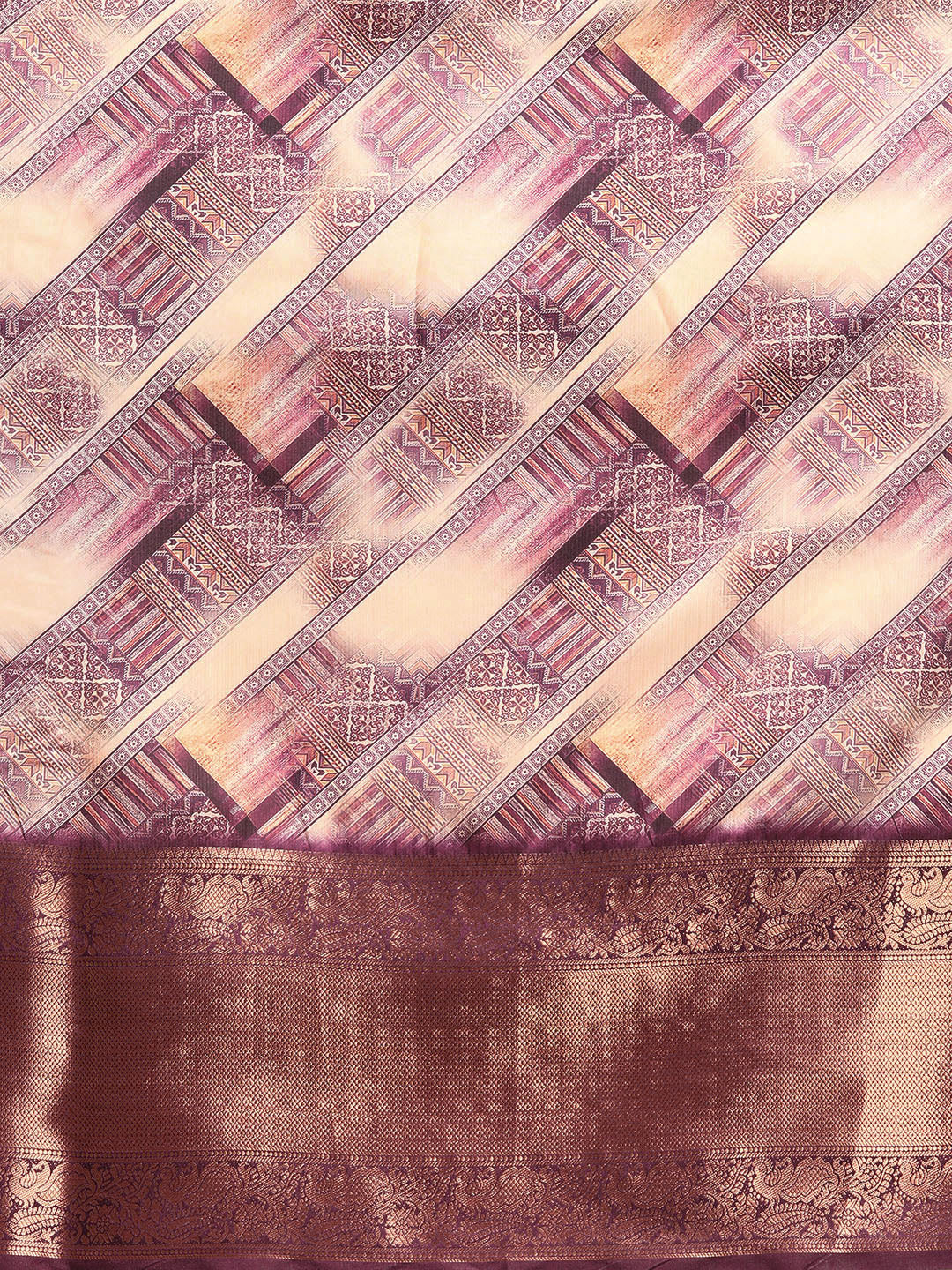 Kanchipuram Pattu Silk Zari Woven Digital Print Saree