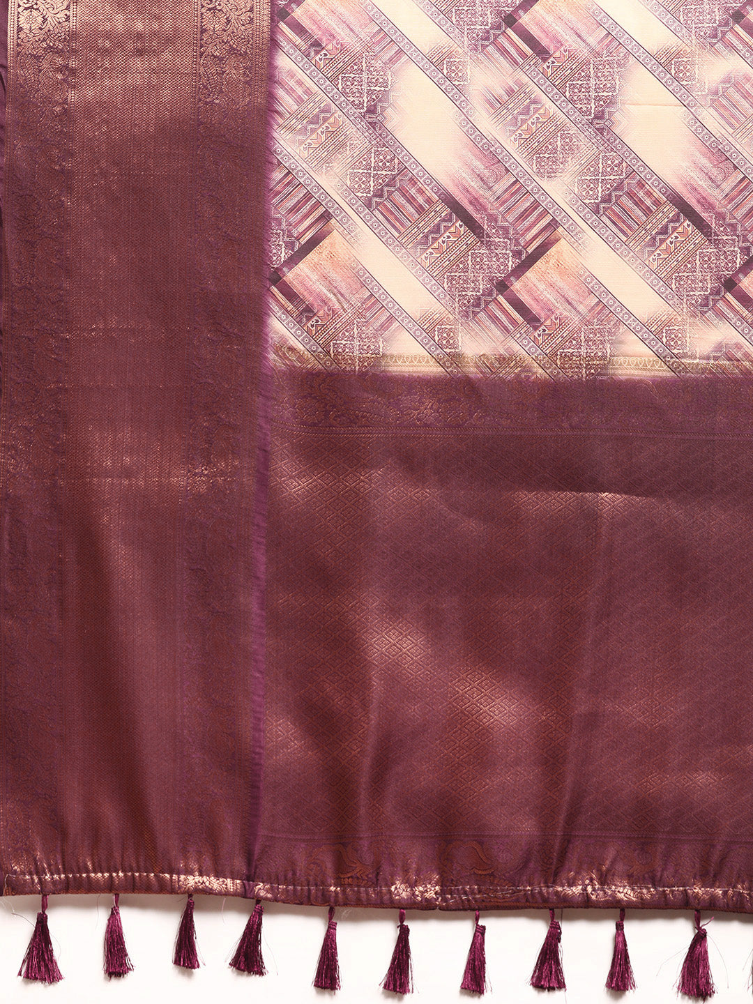 Kanchipuram Pattu Silk Zari Woven Digital Print Saree