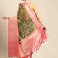 Women's Banarasi Silk Woven With Digital Printed Saree