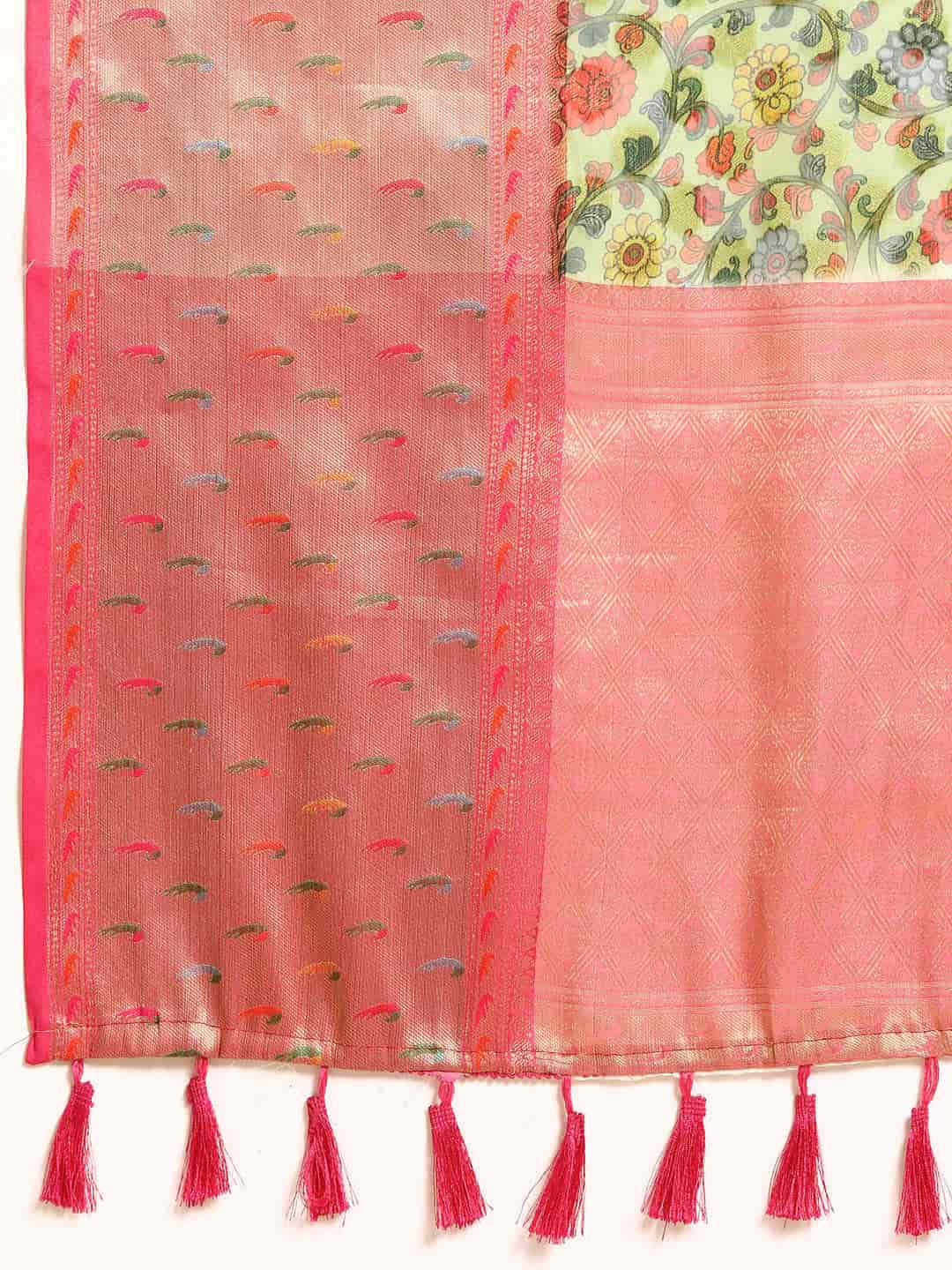 Women's Banarasi Silk Woven With Digital Printed Saree