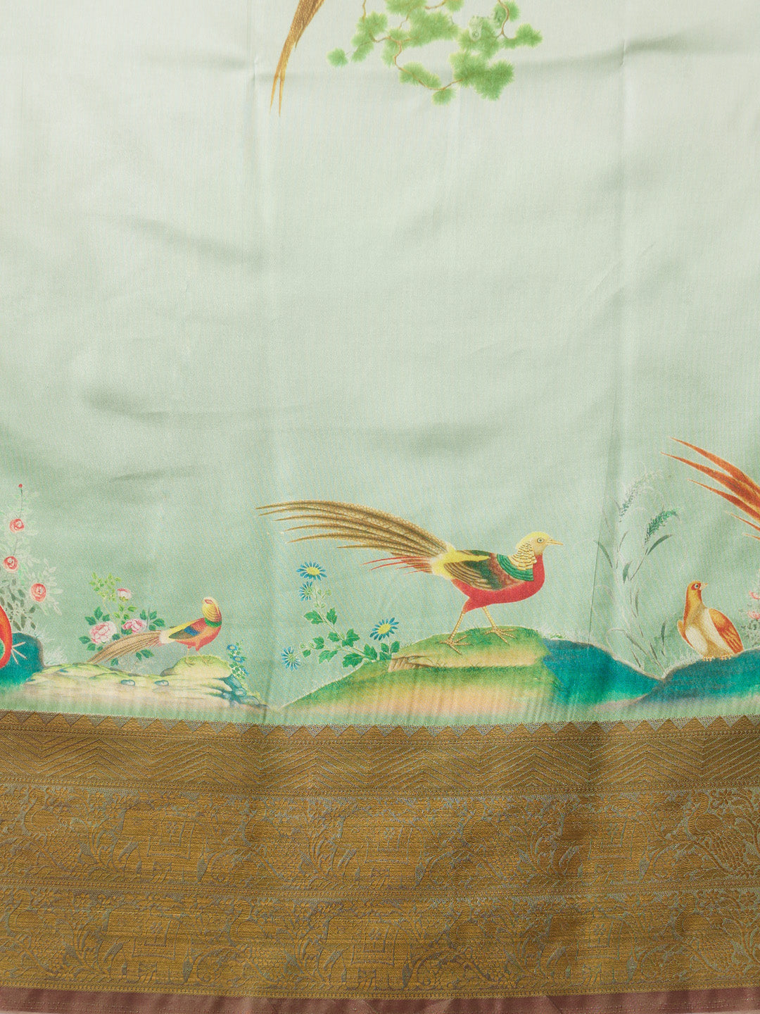 Kanjeevaram Soft Silk Floral Printed Saree With Tassel