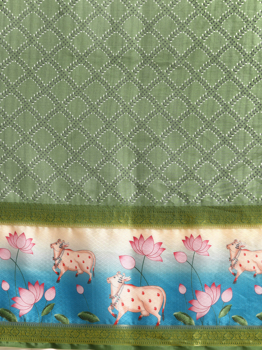 Kanjivaram Silk Pichwai Digital Printed Zari Woven Saree