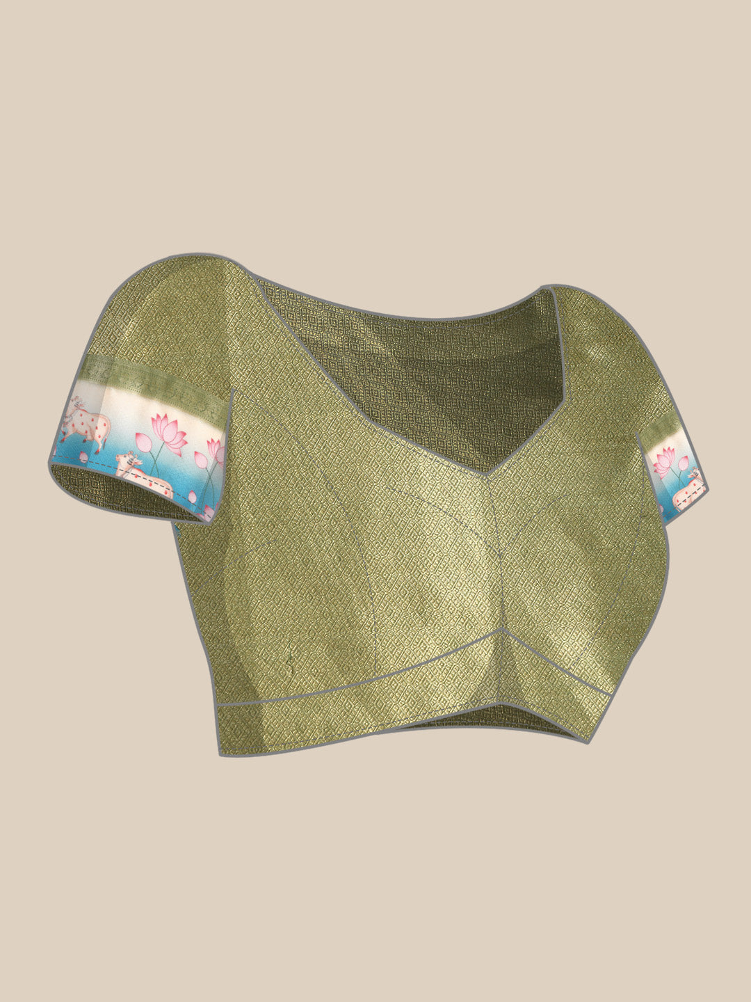 Kanjivaram Silk Pichwai Digital Printed Zari Woven Saree