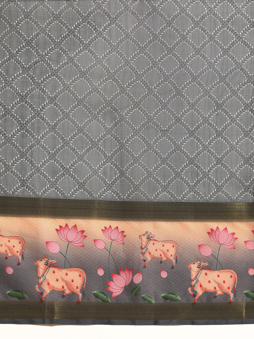 Kanjivaram Silk Pichwai Digital Printed Zari Woven Saree