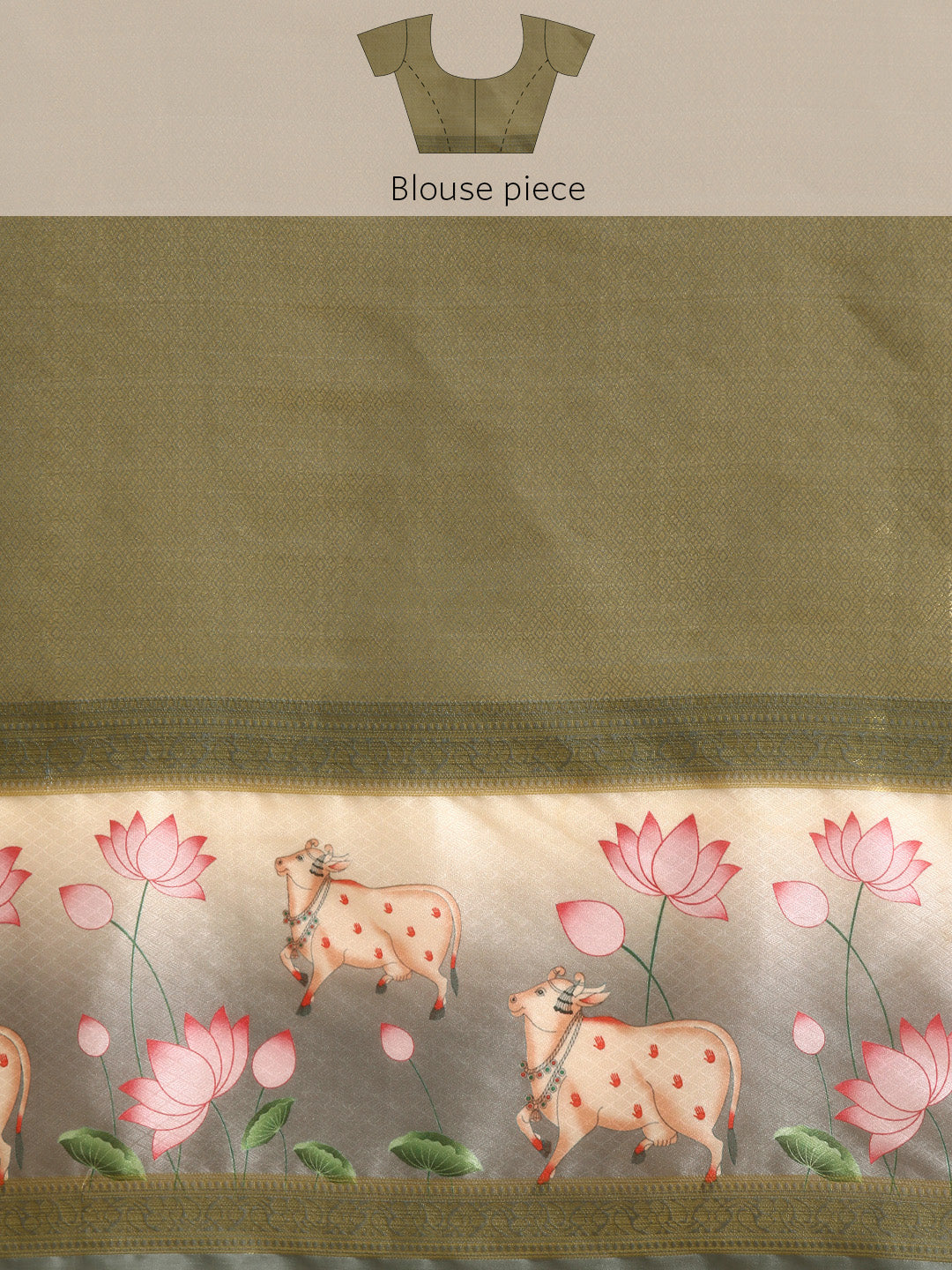 Kanjivaram Silk Pichwai Digital Printed Zari Woven Saree
