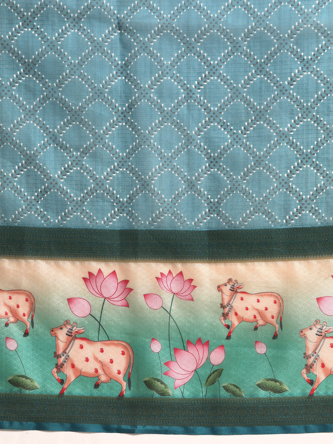 Kanjivaram Silk Pichwai Digital Printed Zari Woven Saree