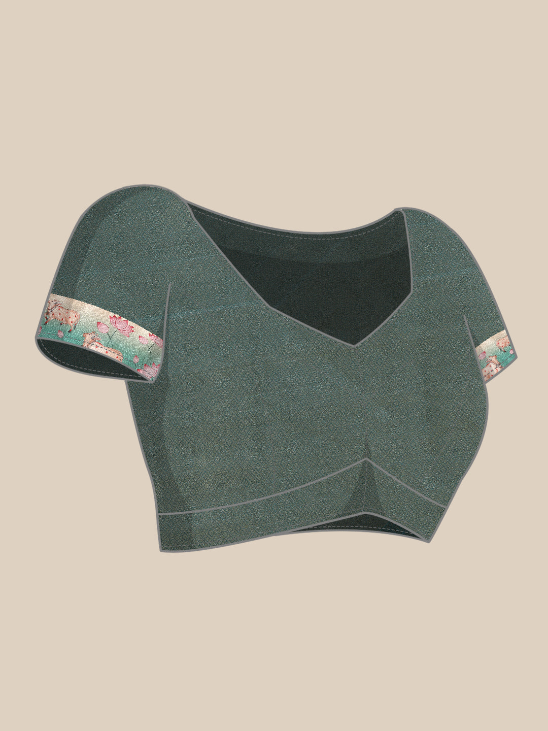 Kanjivaram Silk Pichwai Digital Printed Zari Woven Saree