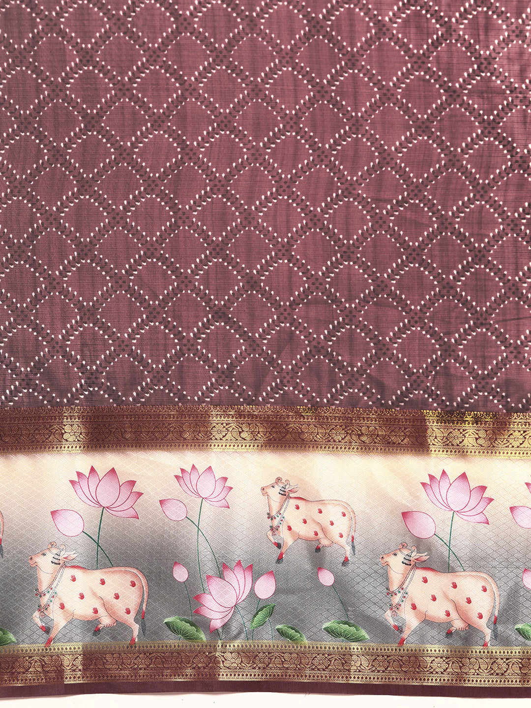 Kanjivaram Silk Pichwai Digital Printed Zari Woven Saree