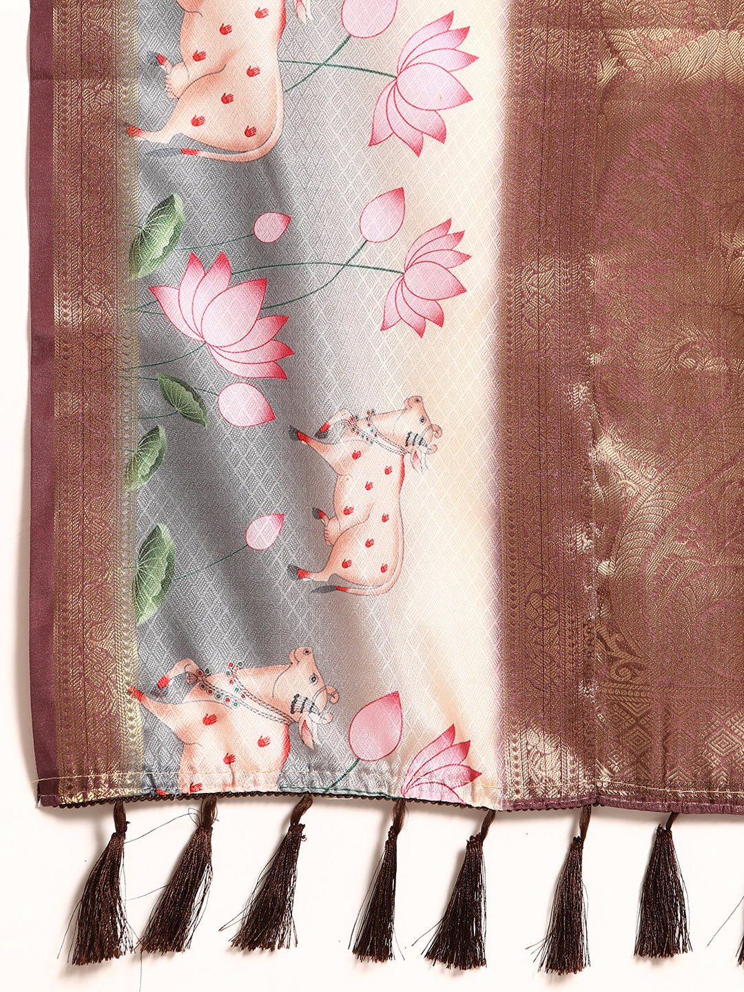 Kanjivaram Silk Pichwai Digital Printed Zari Woven Saree