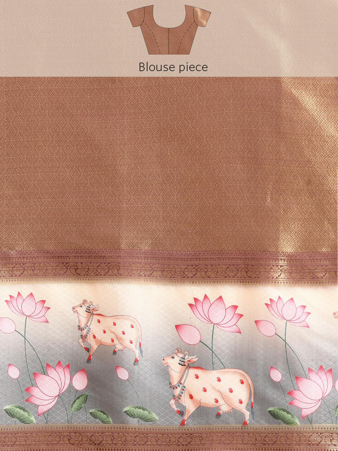 Kanjivaram Silk Pichwai Digital Printed Zari Woven Saree