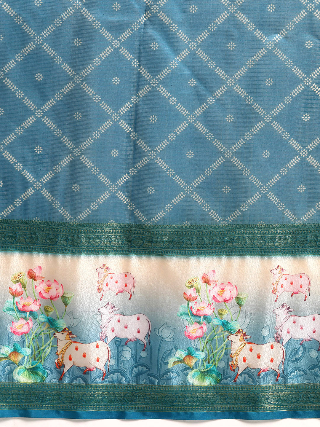 Kanjivaram Silk Pichwai Digital Printed Zari Woven Saree