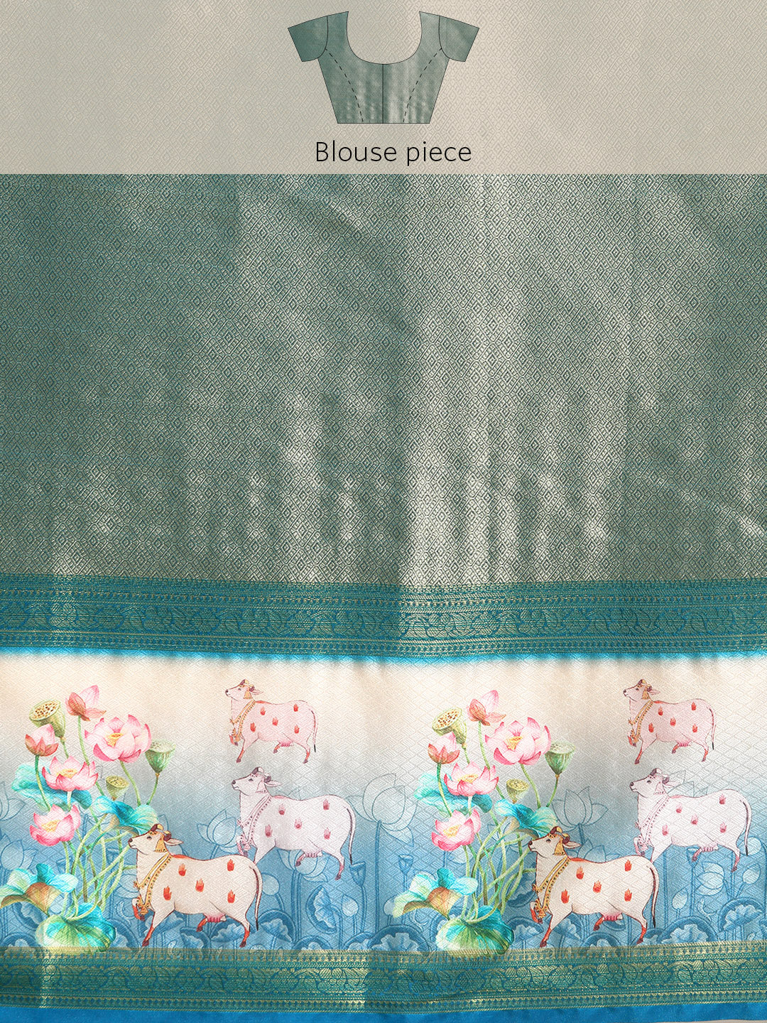 Kanjivaram Silk Pichwai Digital Printed Zari Woven Saree