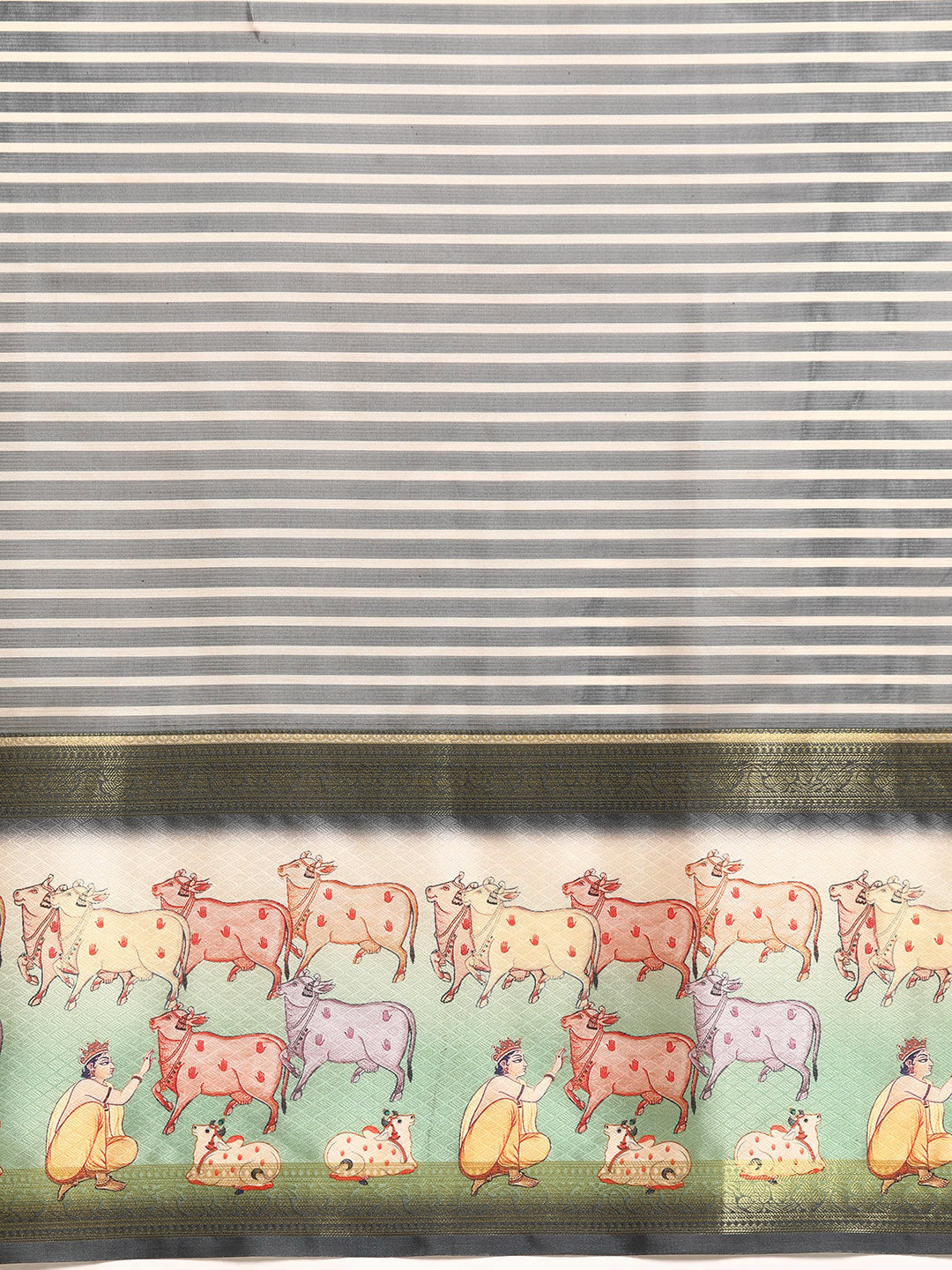 Kanjivaram Silk Pichwai Digital Printed Zari Woven Saree