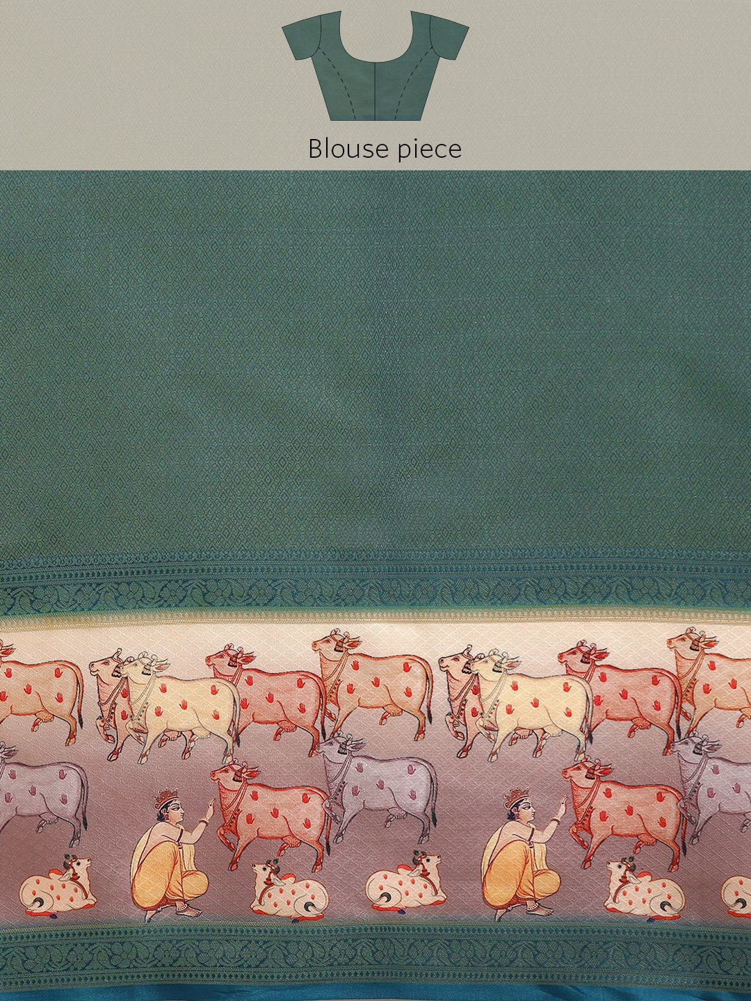 Kanjivaram Silk Pichwai Digital Printed Zari Woven Saree