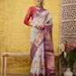 Digital Printed Muga Silk Checks Saree