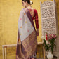 Digital Printed Muga Silk Checks Saree