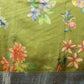 Woven Banarasi Soft Silk Classic Green Saree With Floral Digital Print