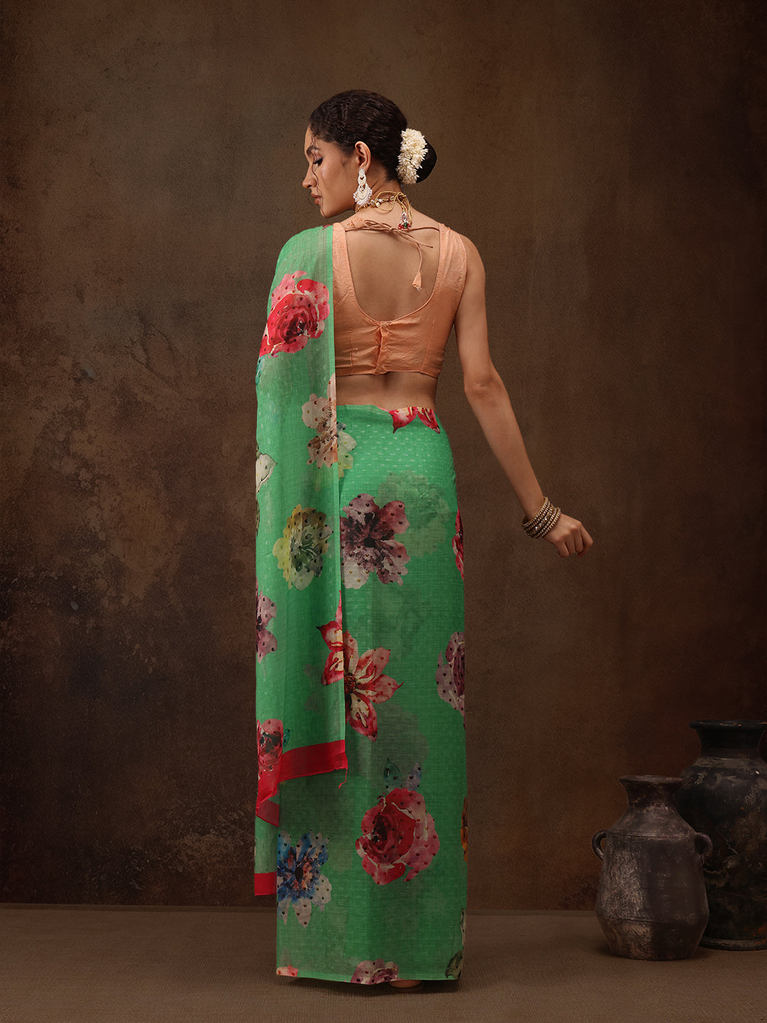 Chiffon Digital Print Floral Saree