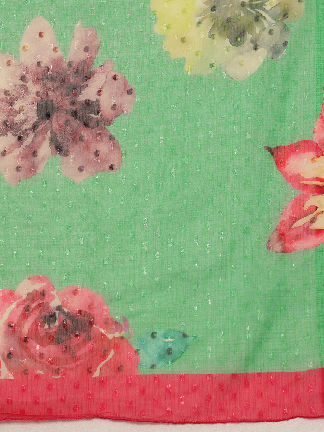 Chiffon Digital Print Floral Saree