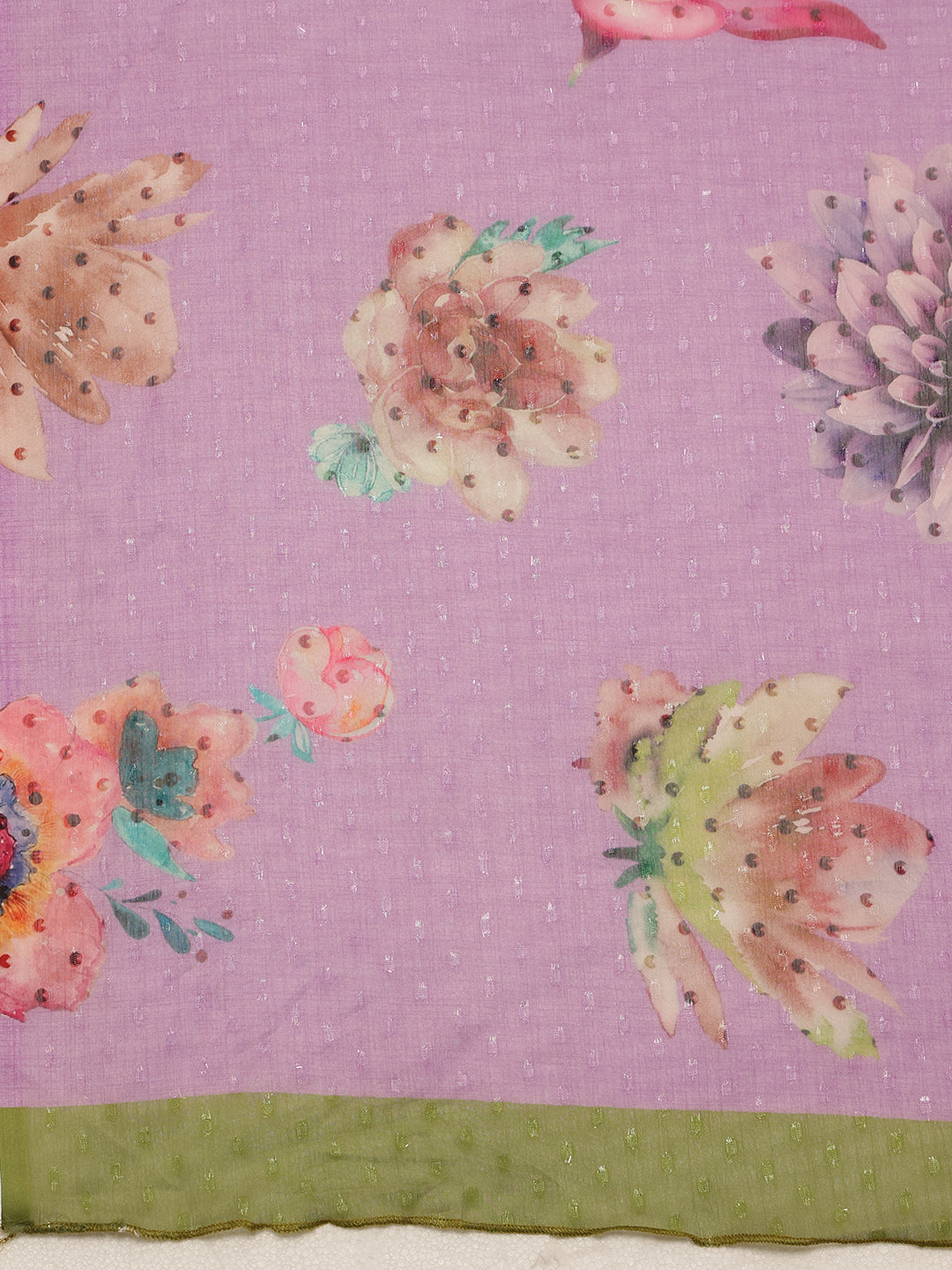 Chiffon Digital Print Floral Saree