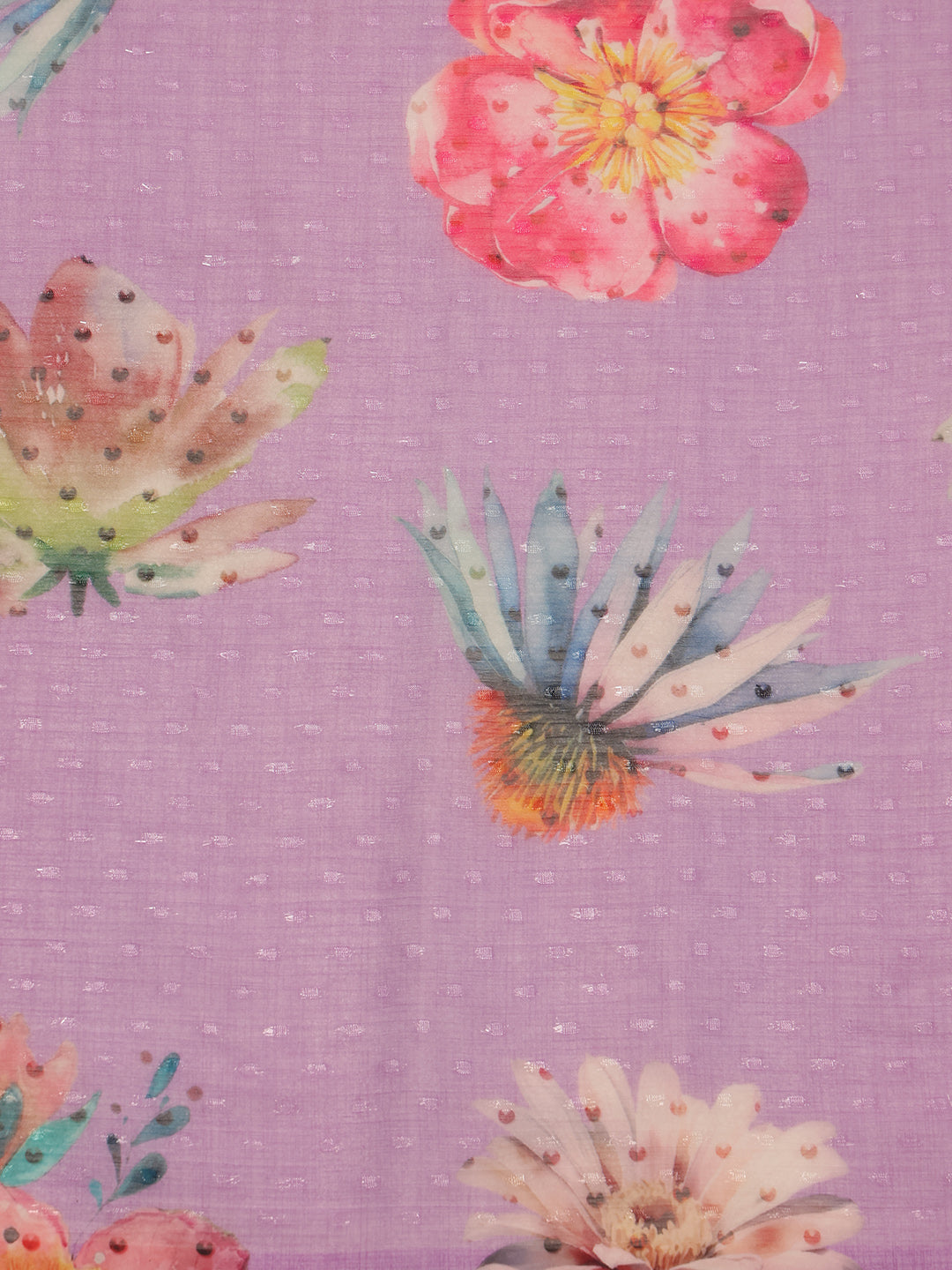 Chiffon Digital Print Floral Saree