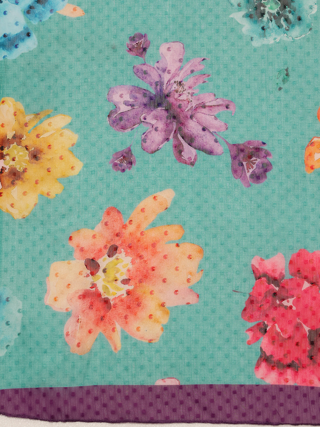 Chiffon Digital Print Floral Saree