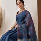 Digital Print Cotton Tissue Saree With Gold Zari Work