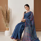 Digital Print Cotton Tissue Saree With Gold Zari Work