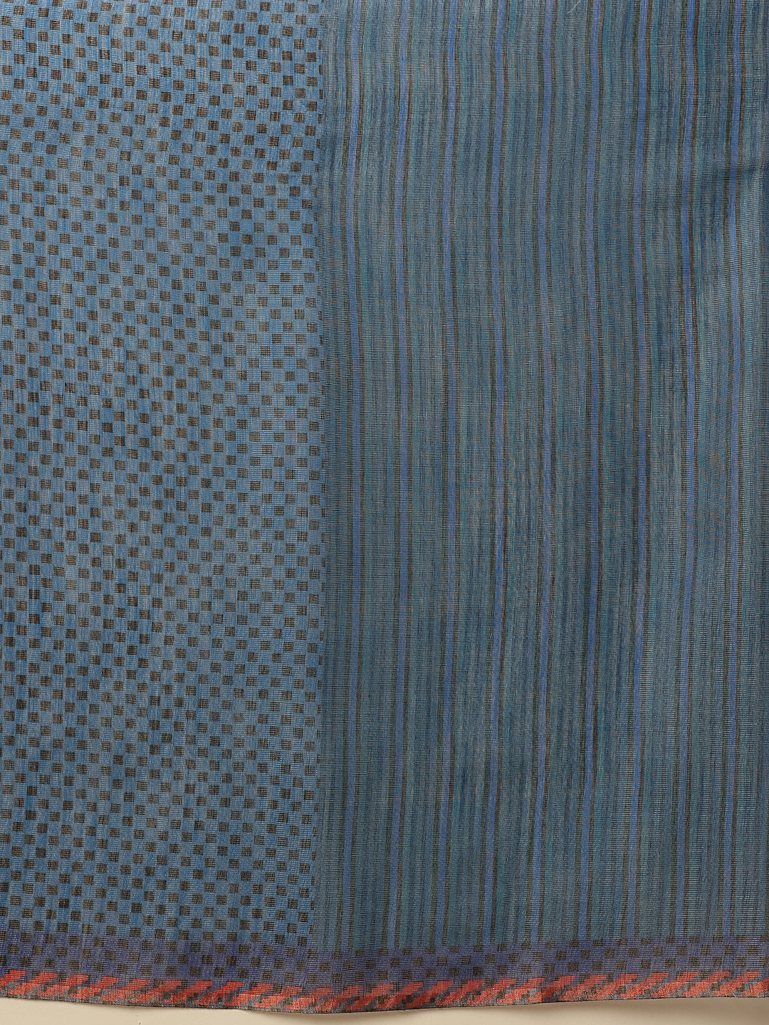 Digital Print Cotton Tissue Saree With Gold Zari Work