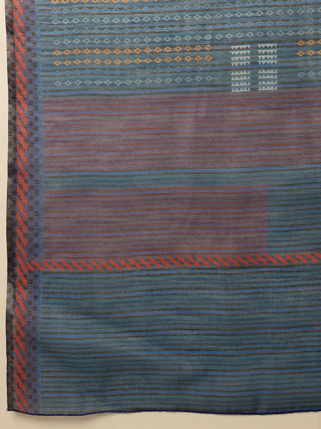 Digital Print Cotton Tissue Saree With Gold Zari Work