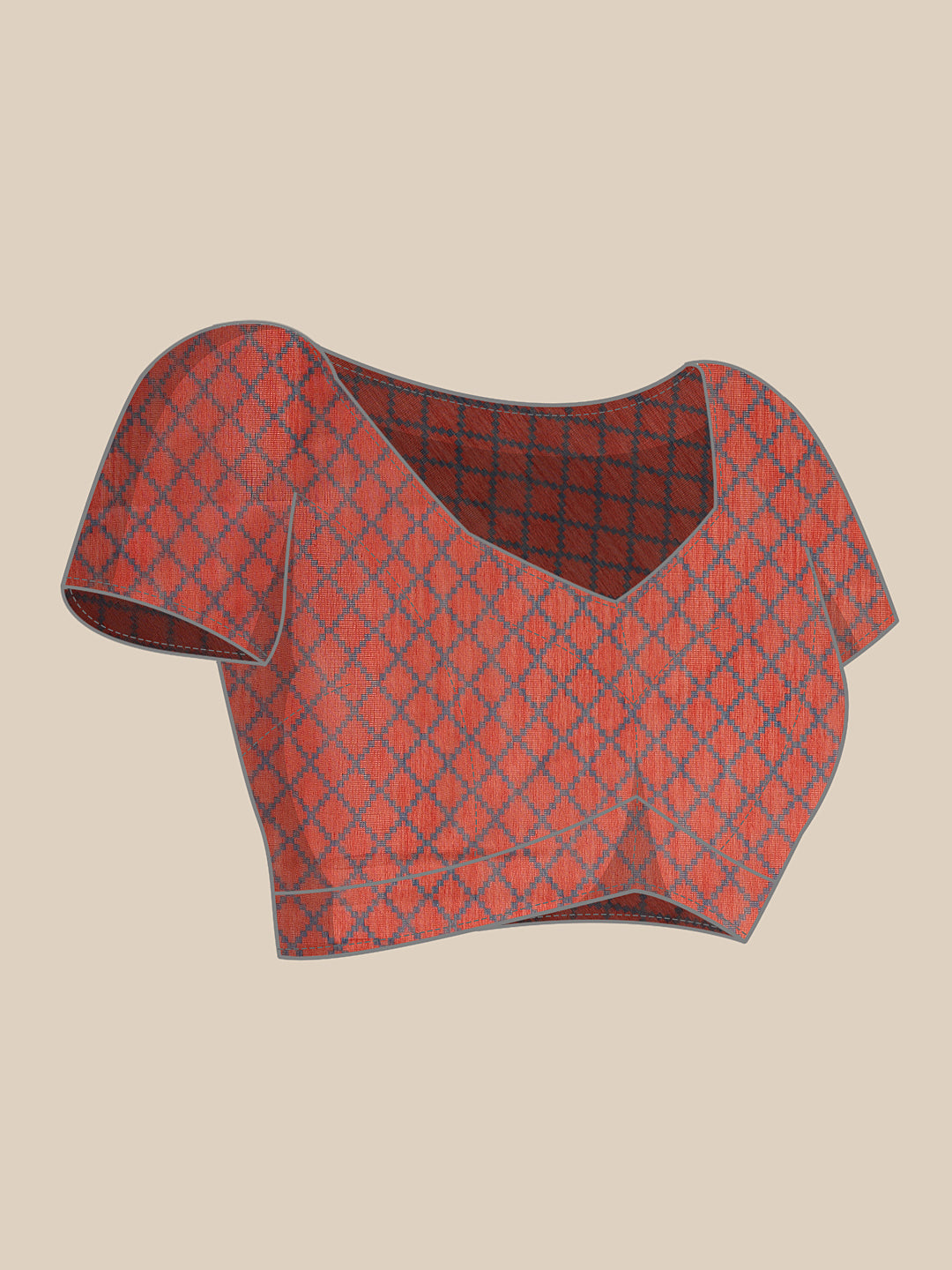 Digital Print Cotton Tissue Saree With Gold Zari Work