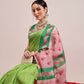 Digital Print Cotton Tissue Saree With Gold Zari Work