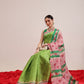 Digital Print Cotton Tissue Saree With Gold Zari Work