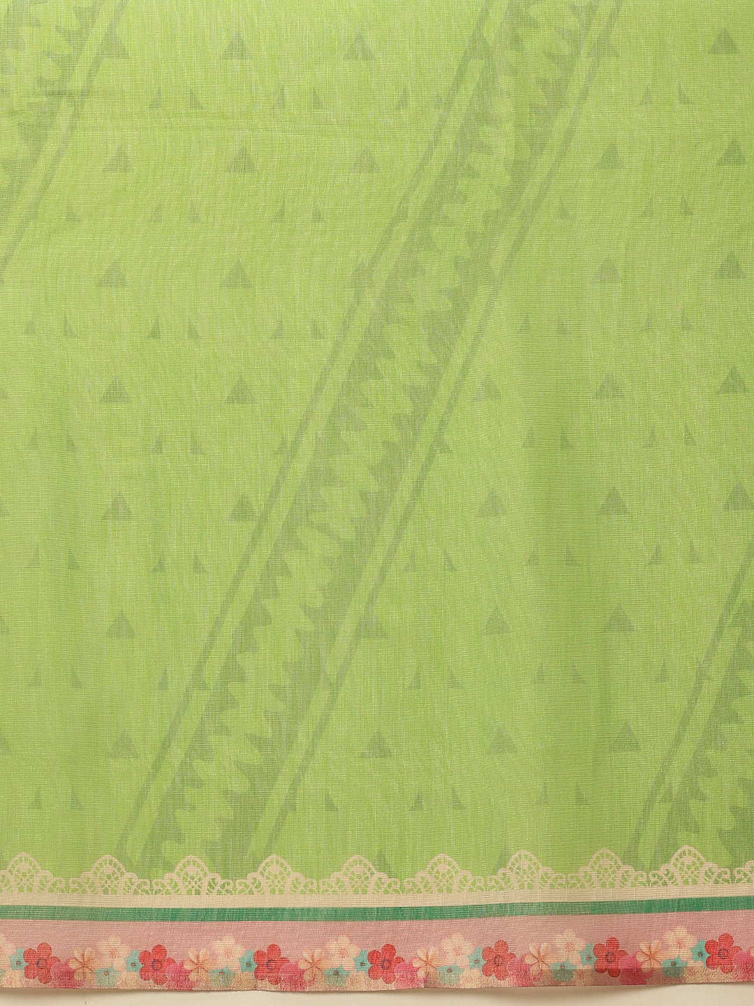 Digital Print Cotton Tissue Saree With Gold Zari Work